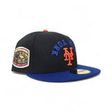Black New York Mets Royal Blue Visor Gray Bottom 1969 World Series Side Patch New Era 59Fifty Fitted