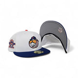White New York Mets City Connect Logo Royal Blue Visor Gray Bottom 25th Anniversary Side Patch New Era 59Fifty Fitted
