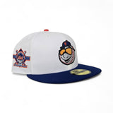 White New York Mets City Connect Logo Royal Blue Visor Gray Bottom 25th Anniversary Side Patch New Era 59Fifty Fitted