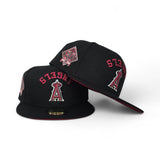 Black Los Angeles Angels Red Bottom 60th Anniversary Side Patch New Era 59Fifty Fitted