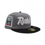 Storm Gray Script Las Vegas Raiders Storm Black Visor Green Bottom Super Bowl XI Side Patch New Era 59Fifty Fitted