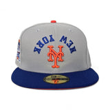 Gray New York Mets Royal Blue Visor Orange Bottom 1969 World Series Side Patch New Era 59Fifty Fitted