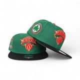 Kelly Green New York Knicks Black Visor Gray Bottom NYC Parks Side Patch New Era 9Fifty Snapback