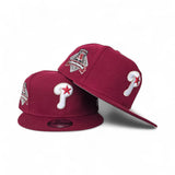 Burgundy Philadelphia Phillies Gray Blue Bottom Citizens Bank Park EST. 2004 Side Patch New Era 9Fifty Snapback