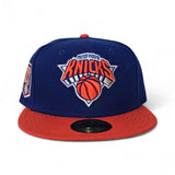 Royal Blue New York Knicks Orange Visor Gray Bottom 1946 Side Patch New Era 59Fifty Fitted