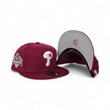 Burgundy Philadelphia Phillies Gray Blue Bottom Citizens Bank Park EST. 2004 Side Patch New Era 9Fifty Snapback
