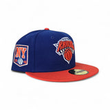 Royal Blue New York Knicks Orange Visor Gray Bottom 1946 Side Patch New Era 59Fifty Fitted