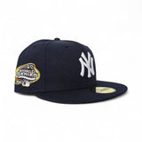 Navy Blue New York Yankees Gray Bottom 2003 World Series Side Patch New Era 59Fifty Fitted