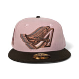 Pink Rouge Los Angeles Angels Brown Visor Gray Bottom 50th Anniversary Side Patch New Era 59Fifty Fitted