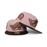 Pink Rouge Los Angeles Angels Brown Visor Gray Bottom 50th Anniversary Side Patch New Era 59Fifty Fitted