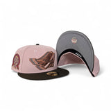 Pink Rouge Los Angeles Angels Brown Visor Gray Bottom 50th Anniversary Side Patch New Era 59Fifty Fitted