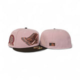Pink Rouge Los Angeles Angels Brown Visor Gray Bottom 50th Anniversary Side Patch New Era 59Fifty Fitted