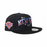 Black New York Knicks Gray Bottom Knicks Team Logo Side Patch New Era 9Fifty Snapback