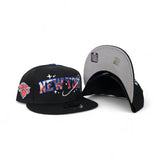 Black New York Knicks Gray Bottom Knicks Team Logo Side Patch New Era 9Fifty Snapback