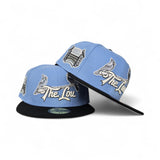 Sky Blue St. Louis Cardinals "The Lou" Black Visor Gray Bottom Busch Stadium Side Patch New Era 59Fifty Fitted