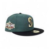 Ever Green Seattle Mariners Black Visor Gray Bottom 2001 All Star Game Side Patch New Era 59Fifty Fitted