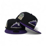 Black Colorado Rockies Purple Visor Gray Bottom 1995 Coors Field Side Patch New Era 59Fifty Fitted