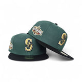 Ever Green Seattle Mariners Black Visor Gray Bottom 2001 All Star Game Side Patch New Era 59Fifty Fitted