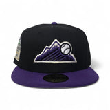Black Colorado Rockies Purple Visor Gray Bottom 1995 Coors Field Side Patch New Era 59Fifty Fitted