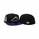 Black Colorado Rockies Purple Visor Gray Bottom 1995 Coors Field Side Patch New Era 59Fifty Fitted