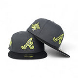 Dark Gray Atlanta Braves Black Visor Gray Bottom 1995 World Series Side Patch New Era 59Fifty Fitted
