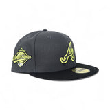 Dark Gray Atlanta Braves Black Visor Gray Bottom 1995 World Series Side Patch New Era 59Fifty Fitted
