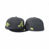 Dark Gray Atlanta Braves Black Visor Gray Bottom 1995 World Series Side Patch New Era 59Fifty Fitted
