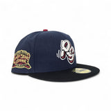 Navy Blue Rancho Cucamonga Quakes Black Visor Green Bottom 2014 All Star Game Side Patch New Era 59Fifty Fitted