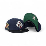Navy Blue Rancho Cucamonga Quakes Black Visor Green Bottom 2014 All Star Game Side Patch New Era 59Fifty Fitted