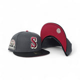 Dark Gray Seattle Mariners Black Visor Red Bottom 30th Anniversary Side Patch New Era 59Fifty Fitted
