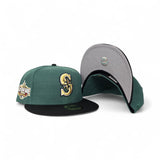 Ever Green Seattle Mariners Black Visor Gray Bottom 2001 All Star Game Side Patch New Era 59Fifty Fitted