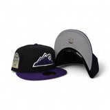 Black Colorado Rockies Purple Visor Gray Bottom 1995 Coors Field Side Patch New Era 59Fifty Fitted
