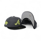 Dark Gray Atlanta Braves Black Visor Gray Bottom 1995 World Series Side Patch New Era 59Fifty Fitted