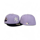 Lavender Glow In The Dark New York Yankees Black Visor Pink Bottom 1999 World Series Side Patch New Era 59Fifty Fitted