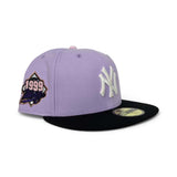 Lavender Glow In The Dark New York Yankees Black Visor Pink Bottom 1999 World Series Side Patch New Era 59Fifty Fitted
