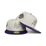 Off White New York Yankees Purple Visor Gray Bottom 1999 World Series Side Patch New Era 59Fifty Fitted
