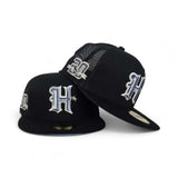 Black Trucker Houston Texans Icy Blue Bottom 20th Anniversary Side Patch New Era 59Fifty Fitted