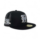 Black Trucker Houston Texans Icy Blue Bottom 20th Anniversary Side Patch New Era 59Fifty Fitted