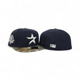 Navy Blue Houston Astros Real Tree Visor Gray Bottom 45th Anniversary Side Patch New Era 59Fifty Fitted