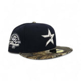 Navy Blue Houston Astros Real Tree Visor Gray Bottom 45th Anniversary Side Patch New Era 59Fifty Fitted