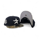 Navy Blue Houston Astros Real Tree Visor Gray Bottom 45th Anniversary Side Patch New Era 59Fifty Fitted