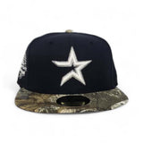 Navy Blue Houston Astros Real Tree Visor Gray Bottom 45th Anniversary Side Patch New Era 59Fifty Fitted