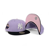 Lavender Glow In The Dark New York Yankees Black Visor Pink Bottom 1999 World Series Side Patch New Era 59Fifty Fitted