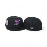 Black Scribble New York Mets Grape Purple Bottom Shea Stadium Side Patch New Era 59Fifty Fitted