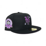 Black Scribble New York Mets Grape Purple Bottom Shea Stadium Side Patch New Era 59Fifty Fitted