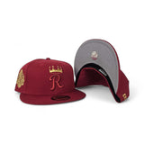 Red Kansas City Royals Gray Bottom 2015 World Series Side Patch New Era 59Fifty Fitted