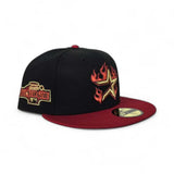 Black Fire Flame Houston Astros Red Visor Gray Bottom 2004 All Star Game Side Patch New Era 59Fifty Fitted
