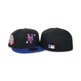 Black Scribble New York Mets Royal Blue Visor Gray Bottom Shea Stadium Side Patch New Era 59Fifty Fitted
