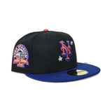 Black Scribble New York Mets Royal Blue Visor Gray Bottom Shea Stadium Side Patch New Era 59Fifty Fitted
