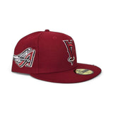 Red Los Angeles Angels Upside Down Logo Gray Bottom Anaheim Angels Side Patch New Era 59Fifty Fitted